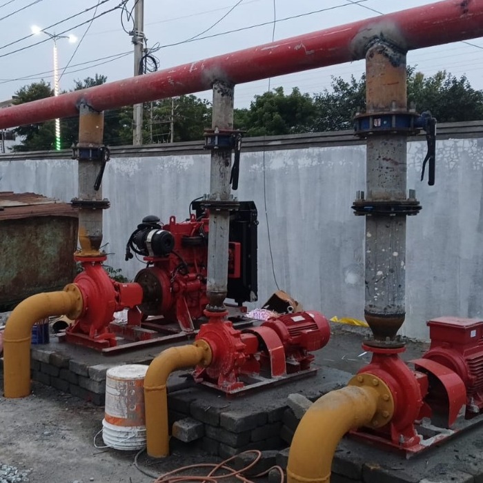 Commissioning photo 1 — fire pump installation