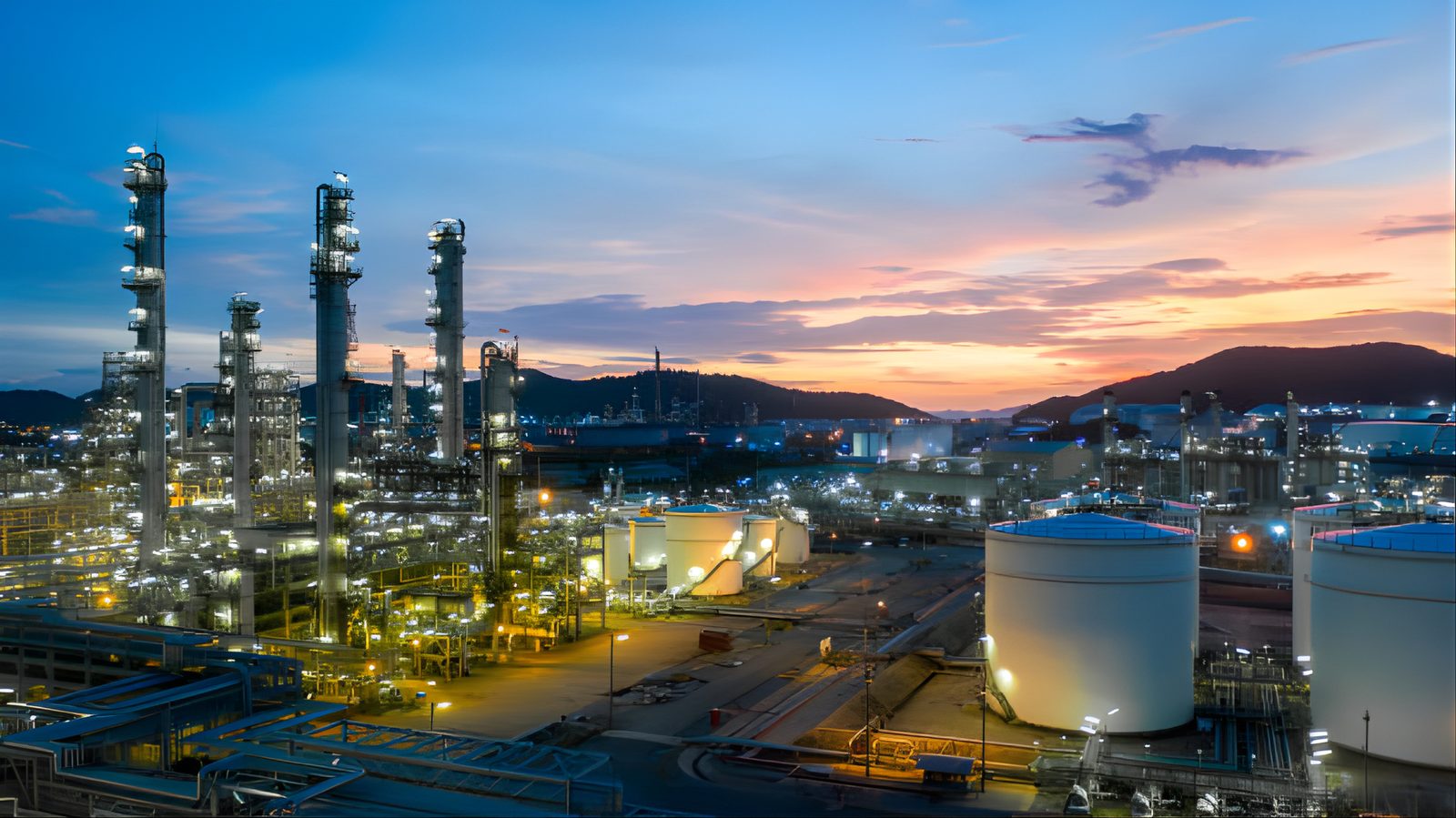 Industrial plant at dusk